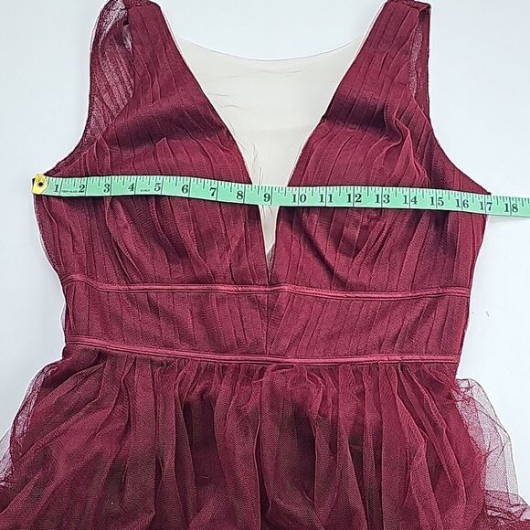 Jenny Yoo Collection x Anthropologie Sarita Rich Cabernet Tulle Maxi Dress Sz 8 - Picture 9 of 10